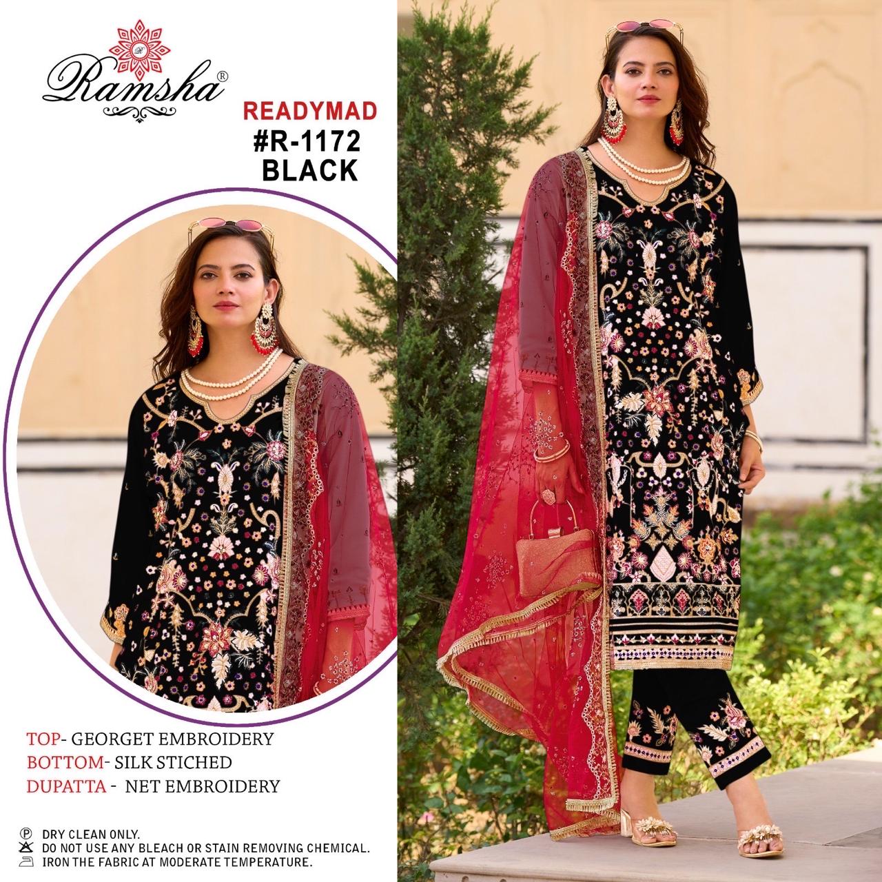R 1172 Nx By Ramsha Georgette Pakistani Readymade Suits Wholesale Online
